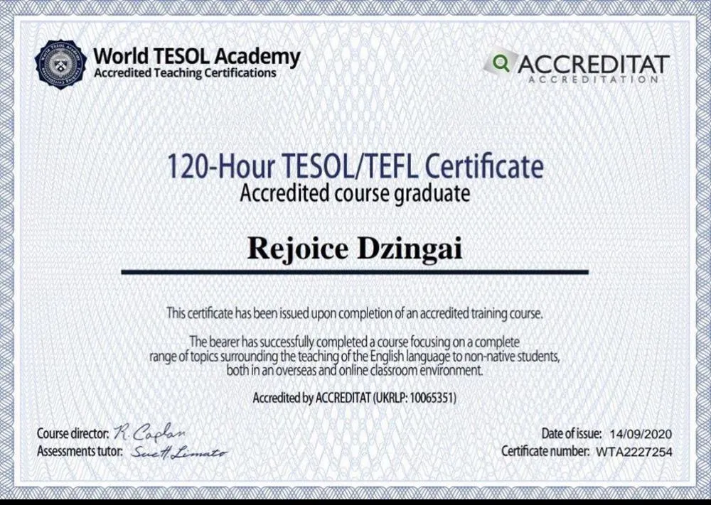 TESOL/TEFL certificate 