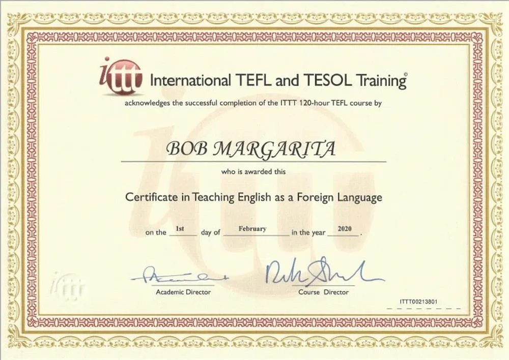 Сертификат TEFL