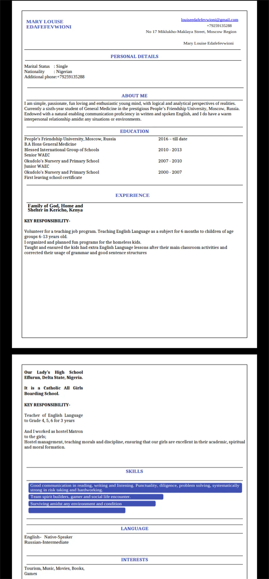My Resume[CV]