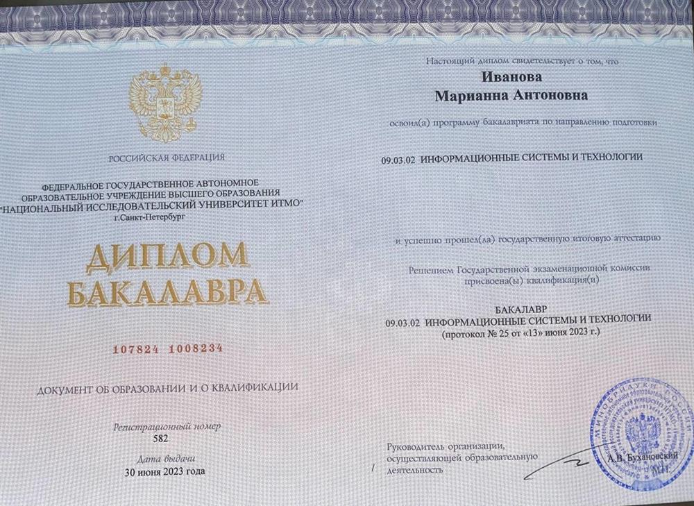 Диплом бакалавра