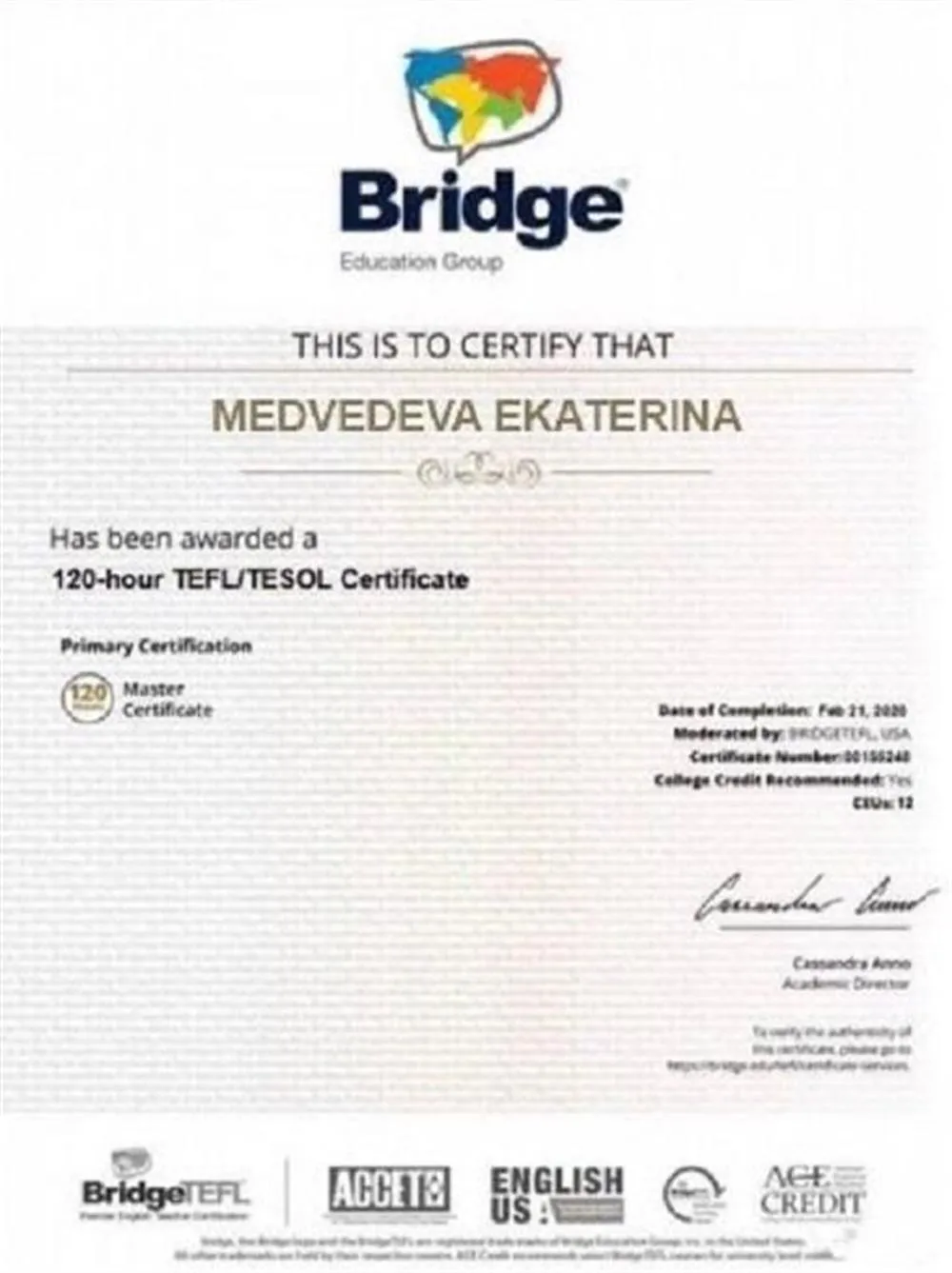TESOL Certificate