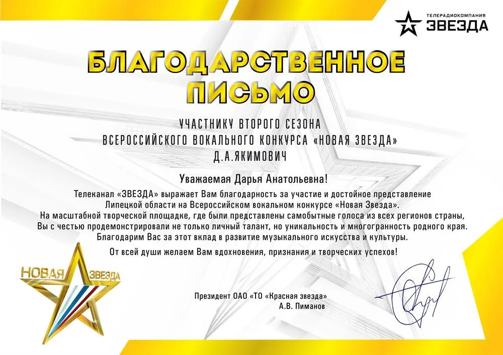 Всероссийский телевизионный конкурс исполнителей «Новая Звезда» на телеканале «Звезда»