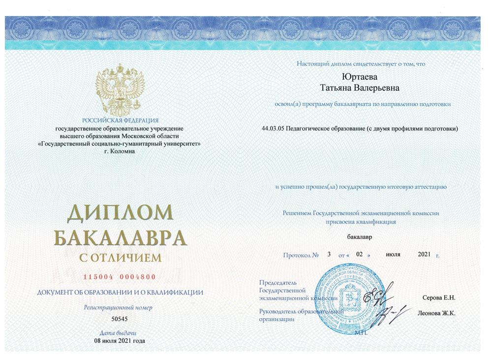 Диплом бакалавра