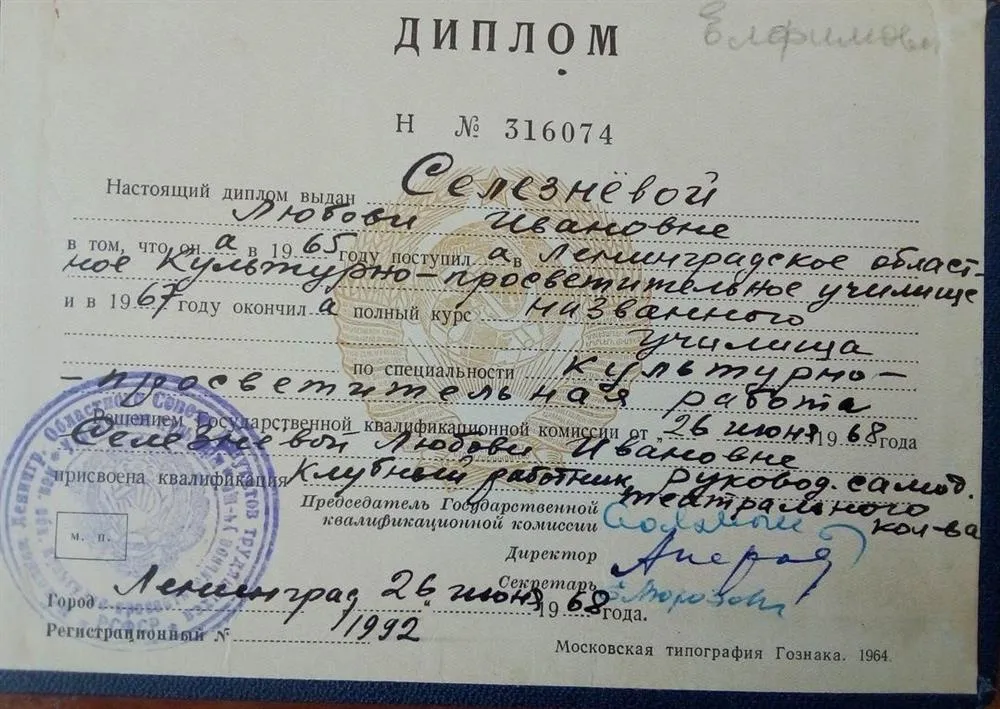 Диплом о среднем специальном образовании
