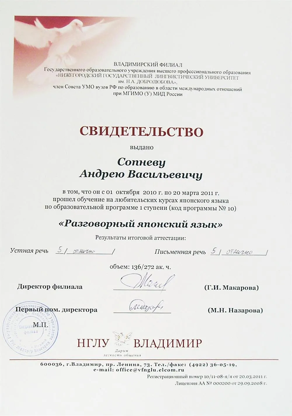 Курсы НГЛУ
