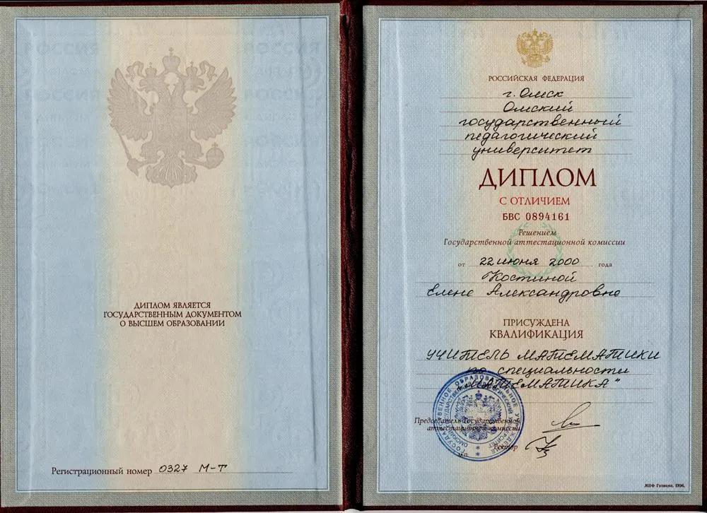 Диплом учителя математики