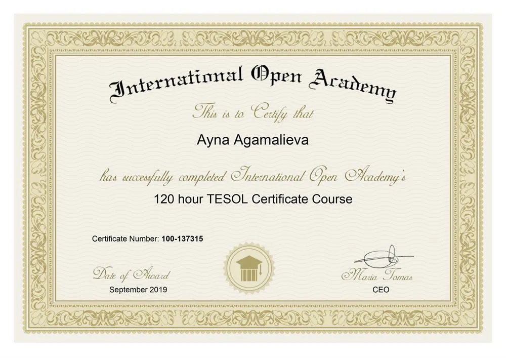 TESOL Certificate