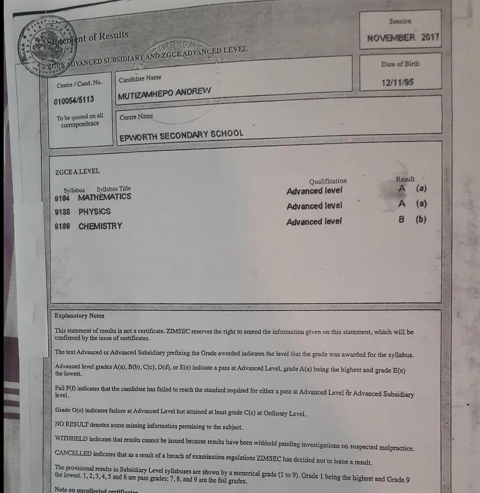 Advanced level certificate