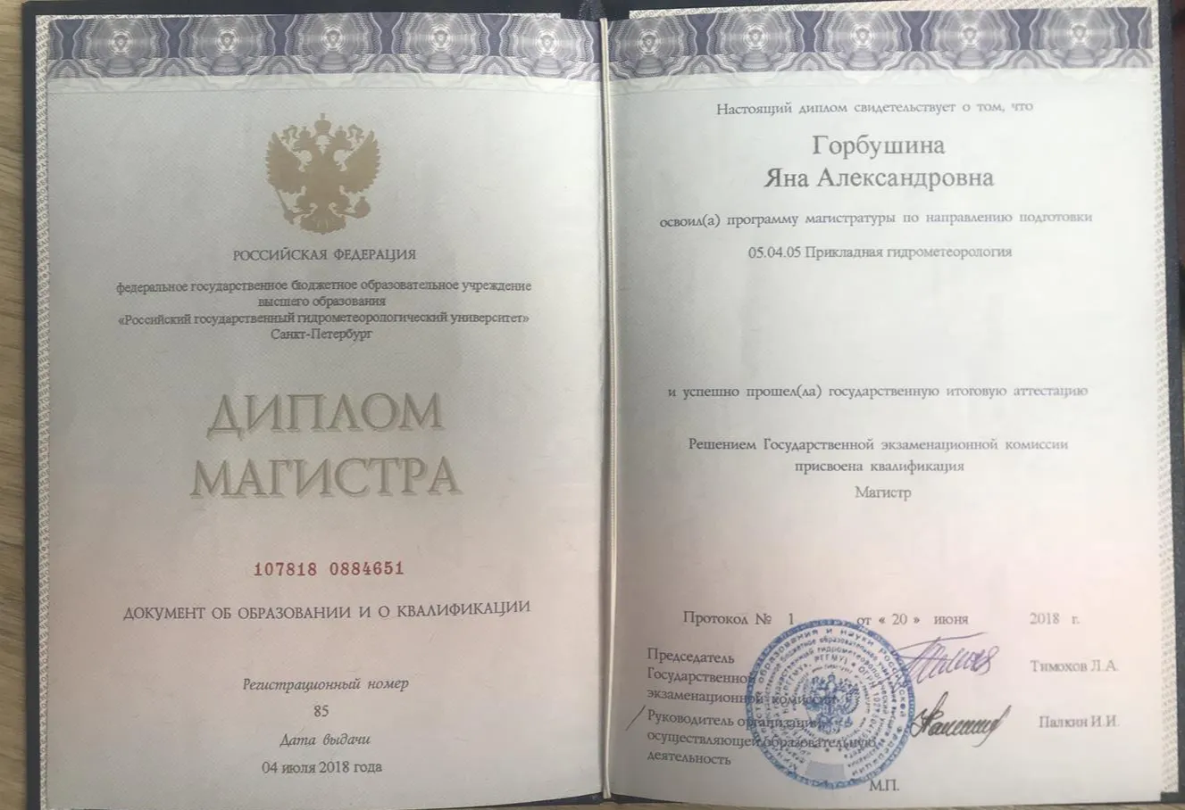 Диплом магистра