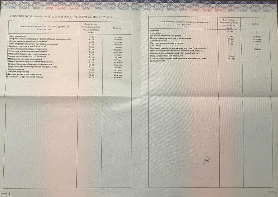 Приложение 2 к диплому магистра