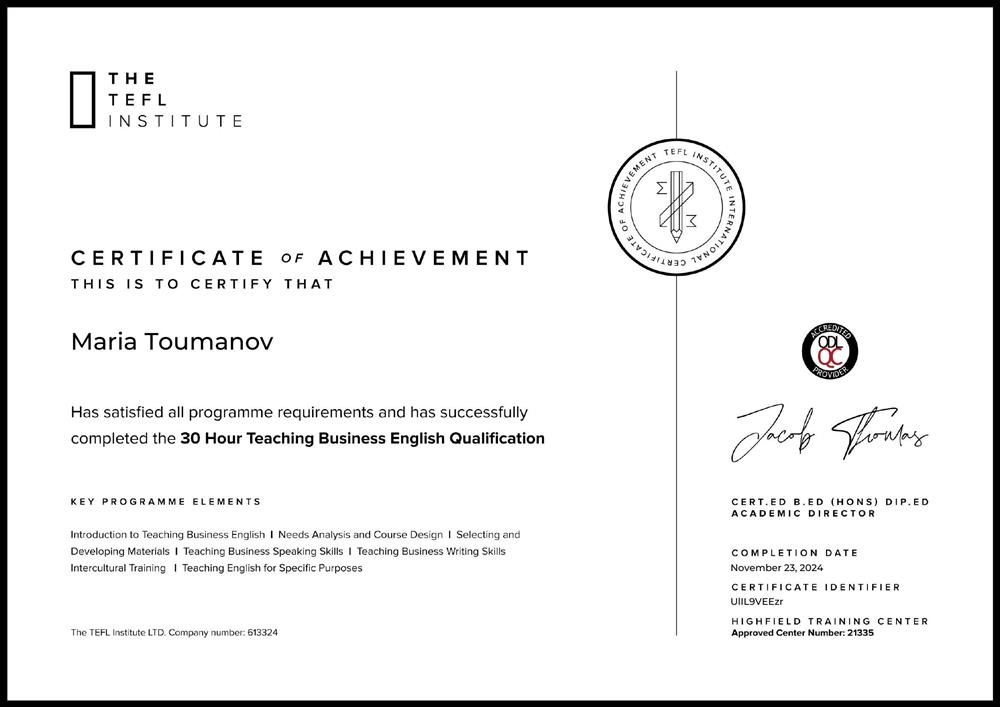 Teaching Business English Certificate. Преподавание делового английского