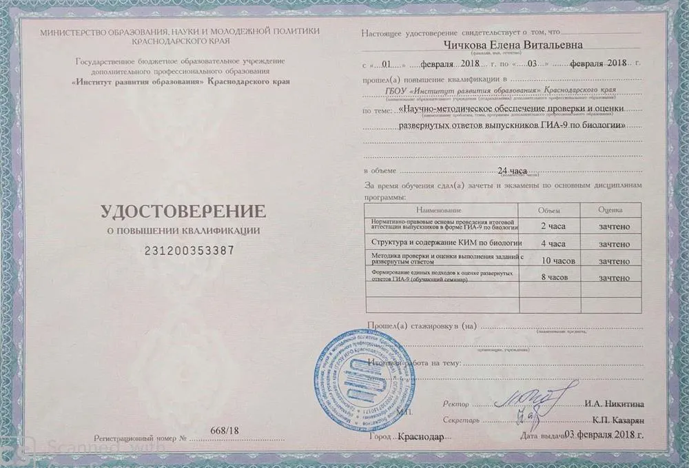 Удостоверение эксперта