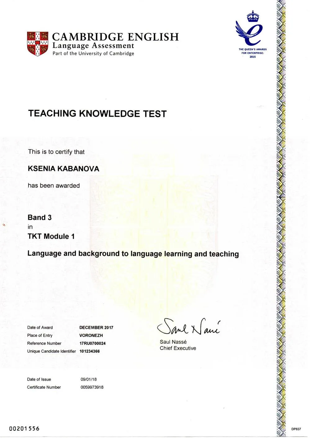 Teaching Knowledge Test Module 1