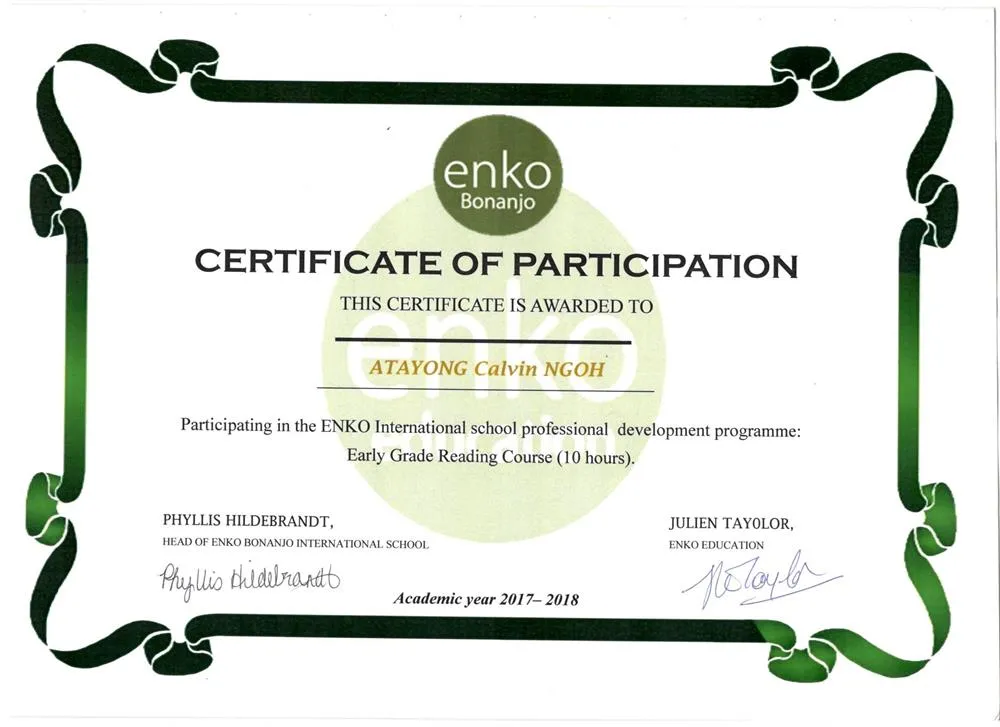 Certificate of participation
