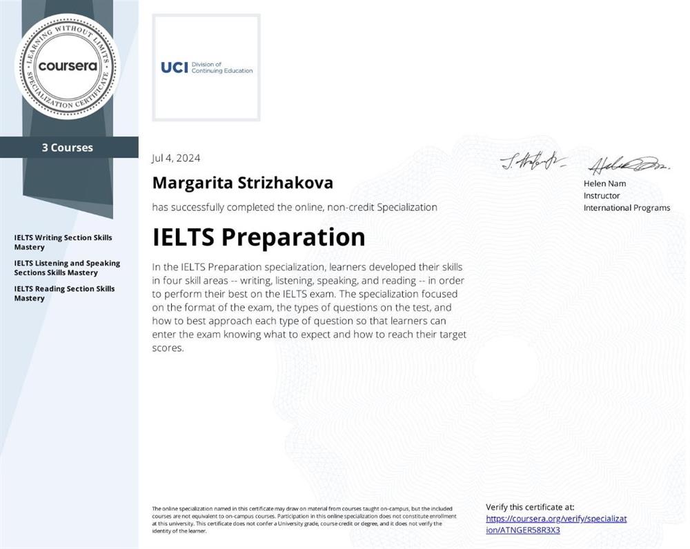 IELTS Preparation  University of California, Irvine