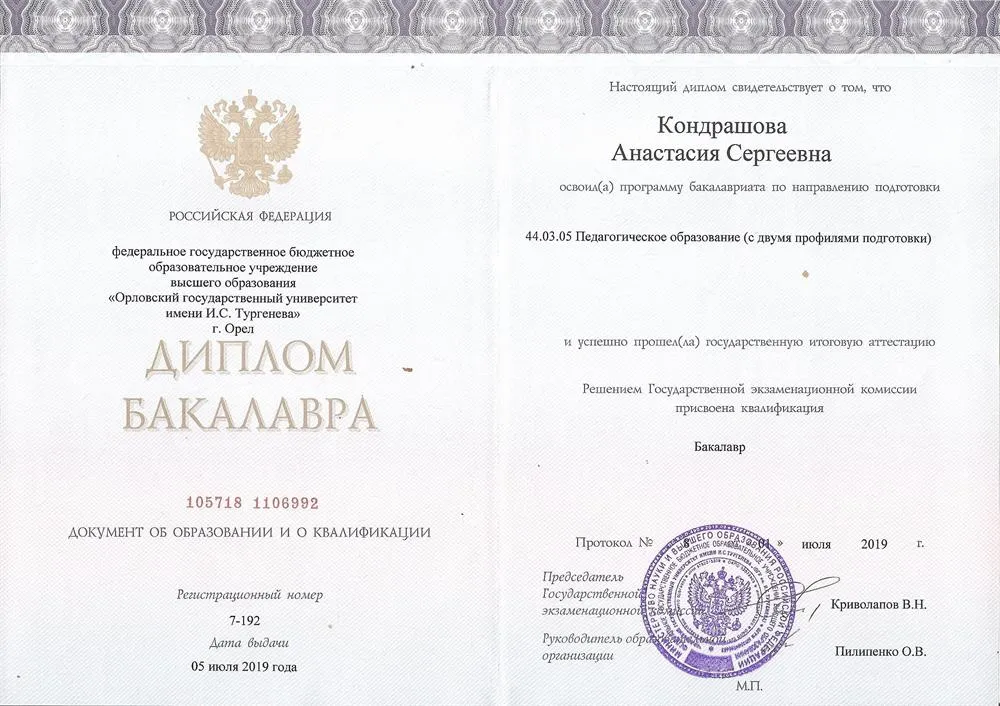Диплом бакалавра
