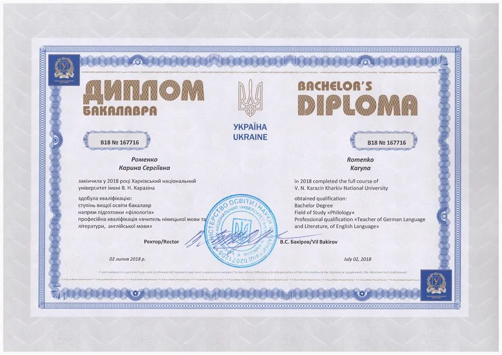 Диплом - бакалавриат 