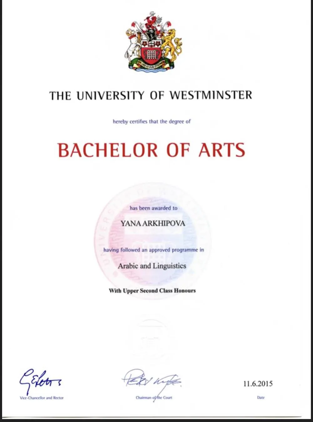 BA Arabic and Linguistics 