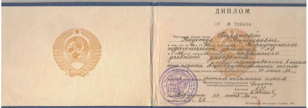 Диплом училища