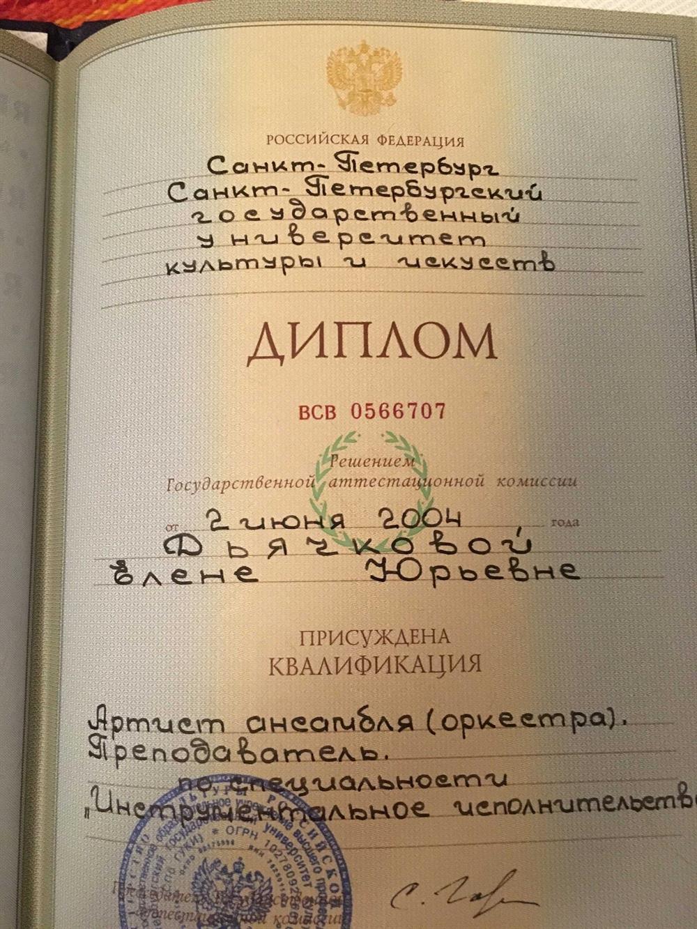 Диплом о высшем музыкальном образовании ( СПБГУКИ ) гитара