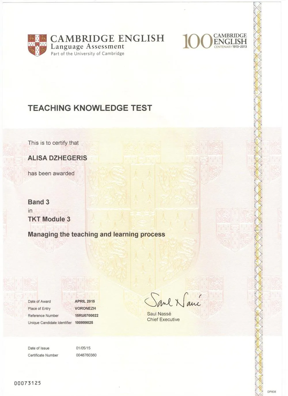 Cambridge exam TKT Module 3
