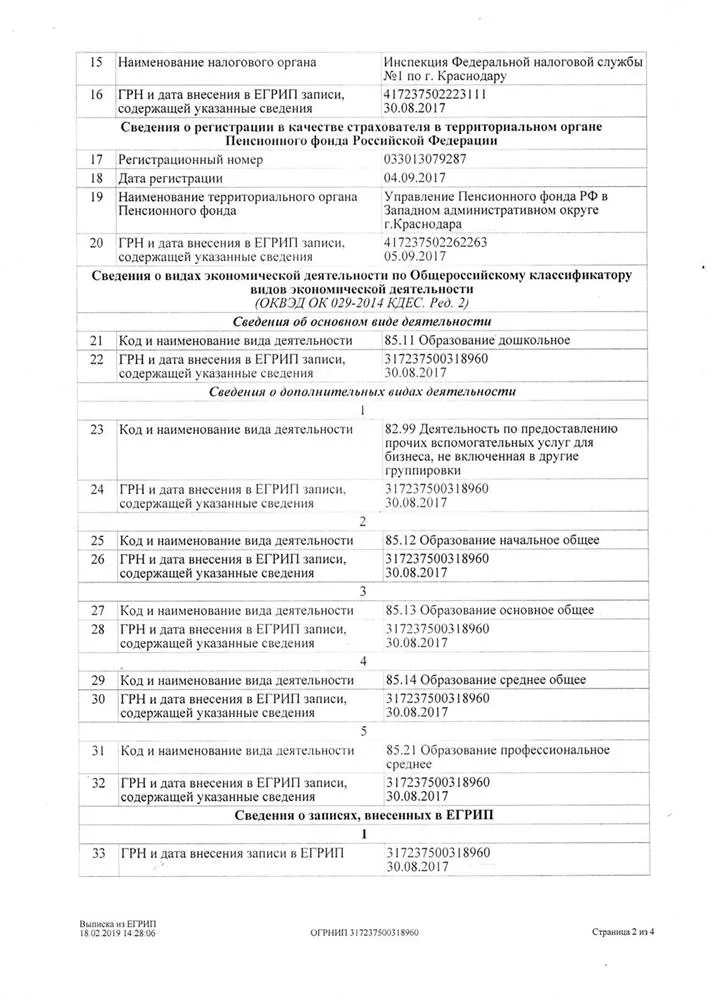Выписка их ЕГРИП