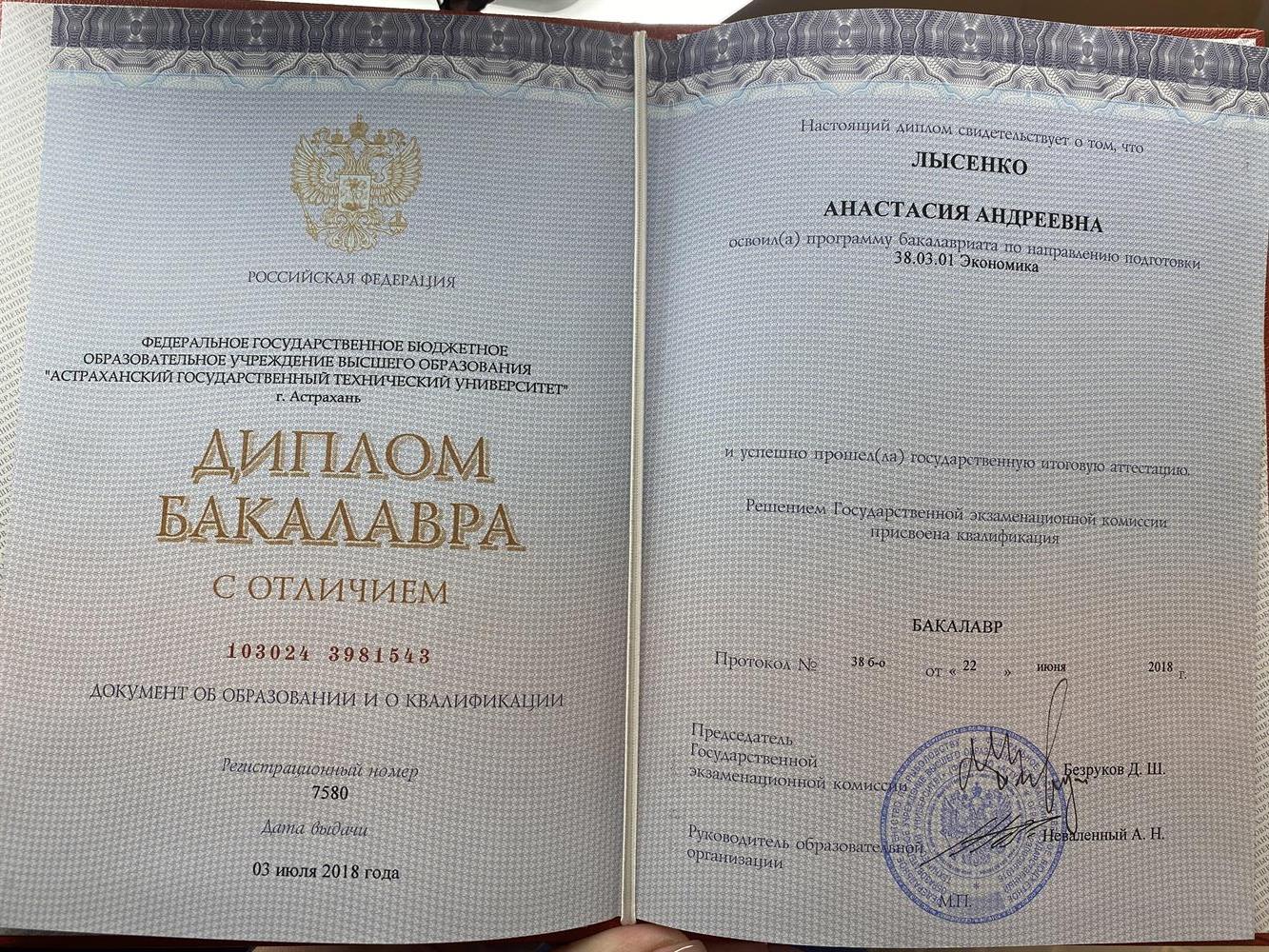 Диплом бакалавр 
