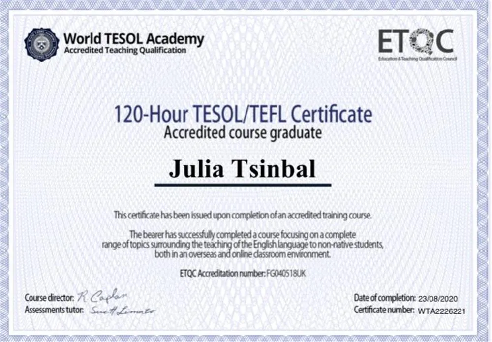 TESOL/TEFL Certificate