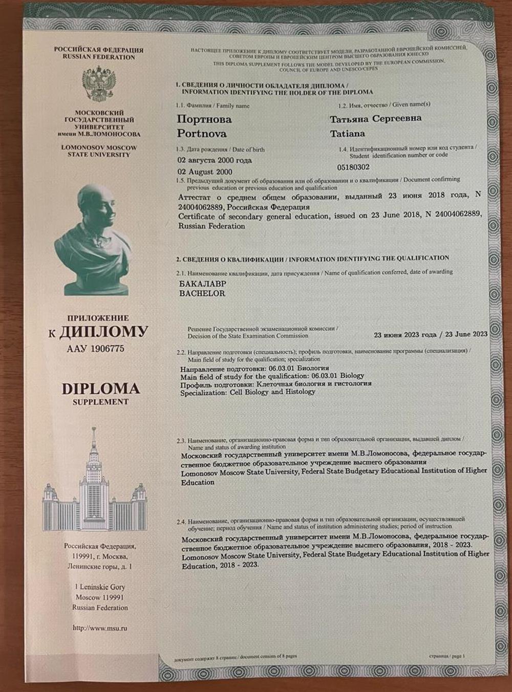 Титульная страница диплома
