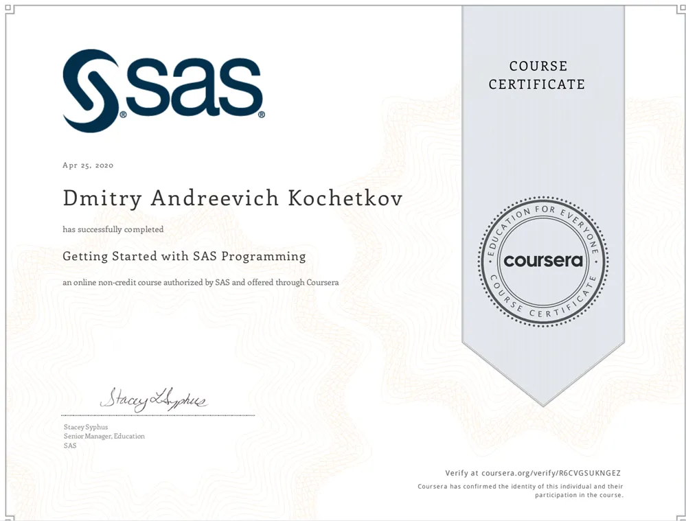 Getting Started with SAS Programming