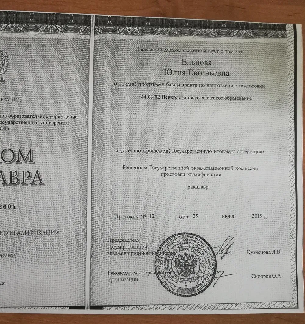 Диплом бакалавра 