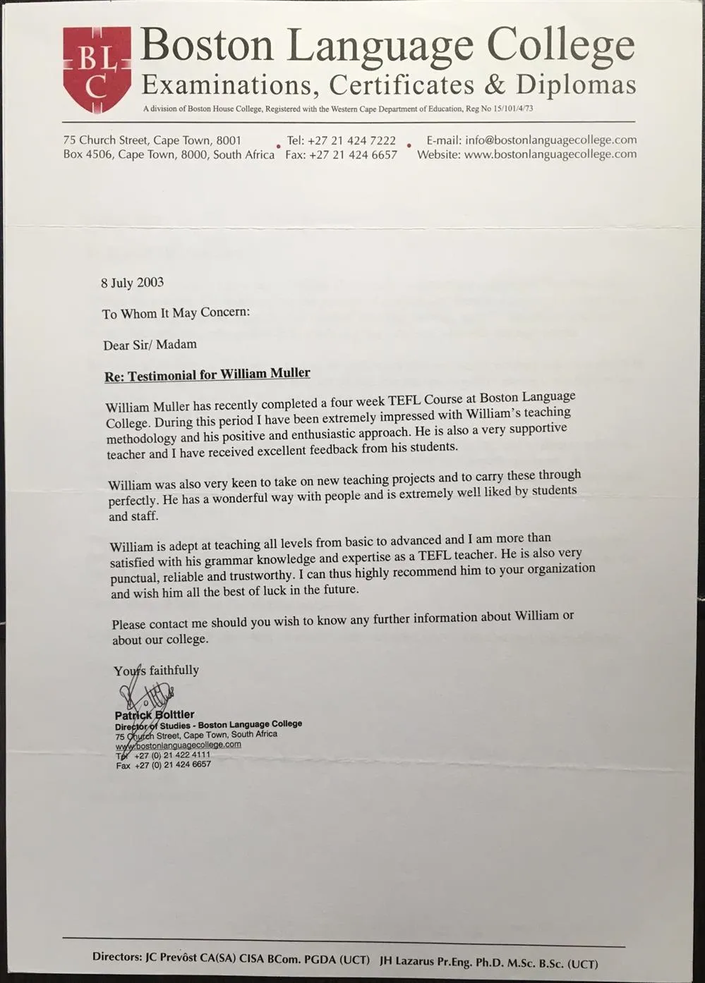 Reference Letter 3