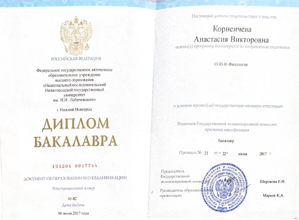 Диплом бакалавра