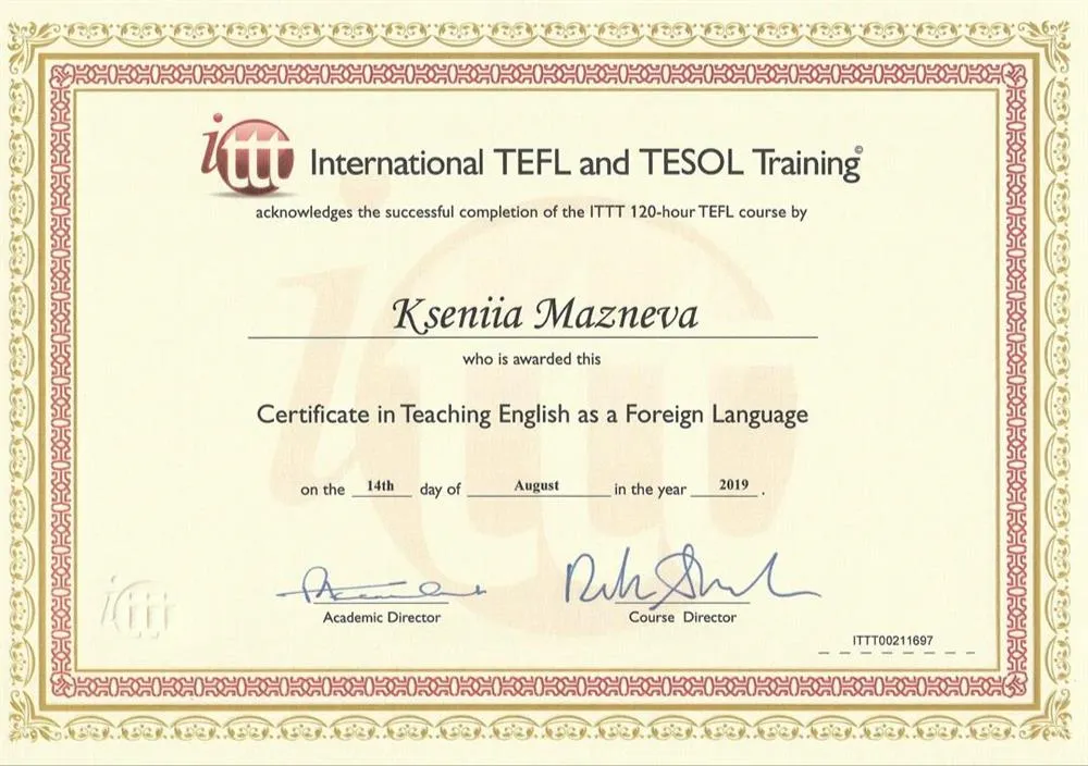 TEFL CERTIFICATE