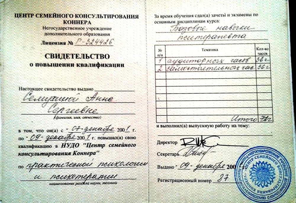Свидетельство