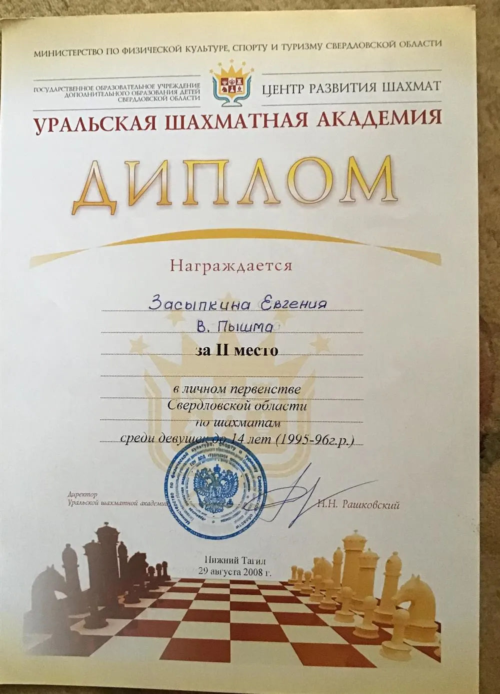 Первенство свердловской области по шахматам 