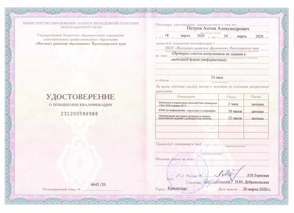 Эксперт ЕГЭ 2020