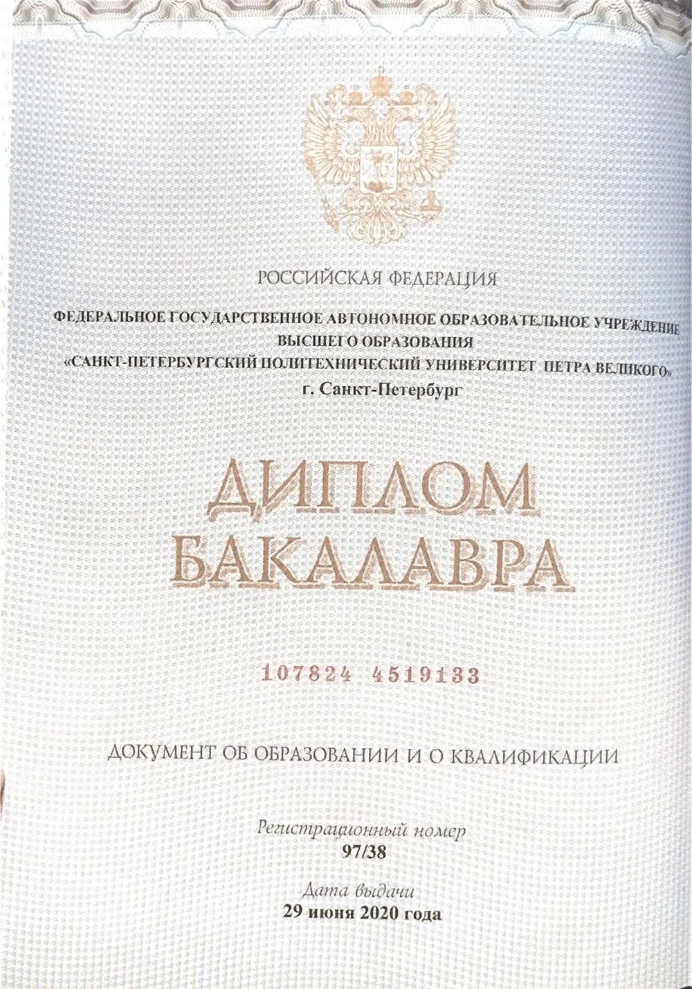 Диплом бакалавра 
