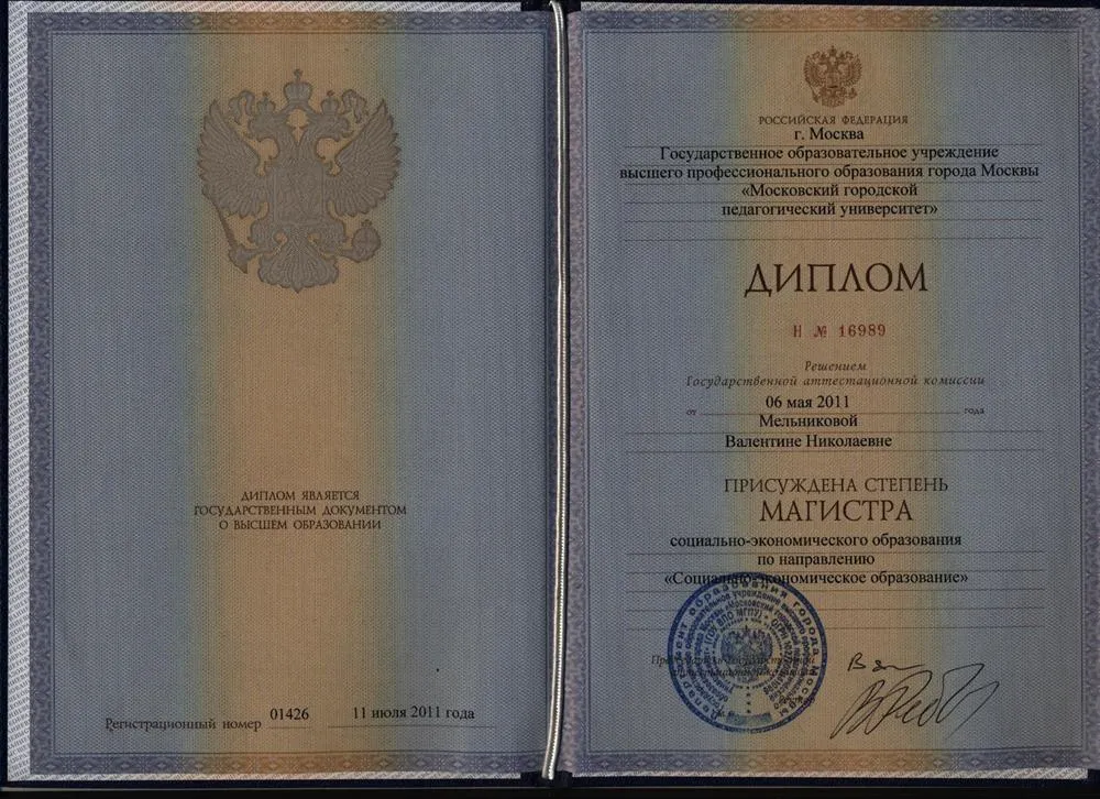 Диплом магистра социально-экономического образования
