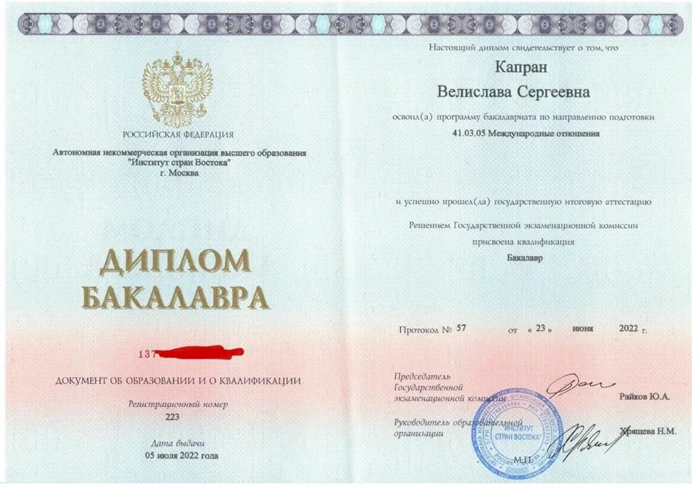 Диплом бакалавра 