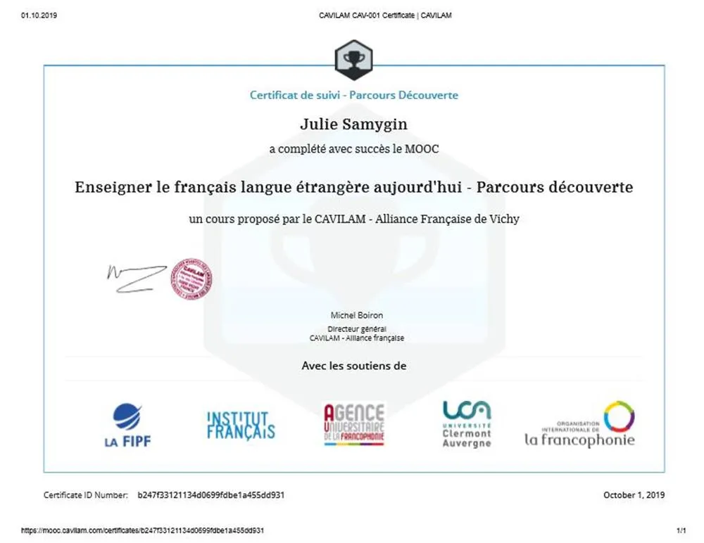 CAVILAM&Alliance Francaise "Enseigner le FLE"