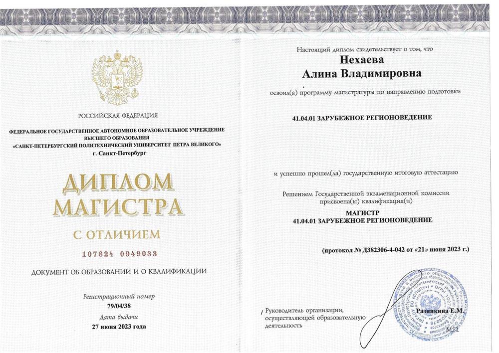 Диплом магистра