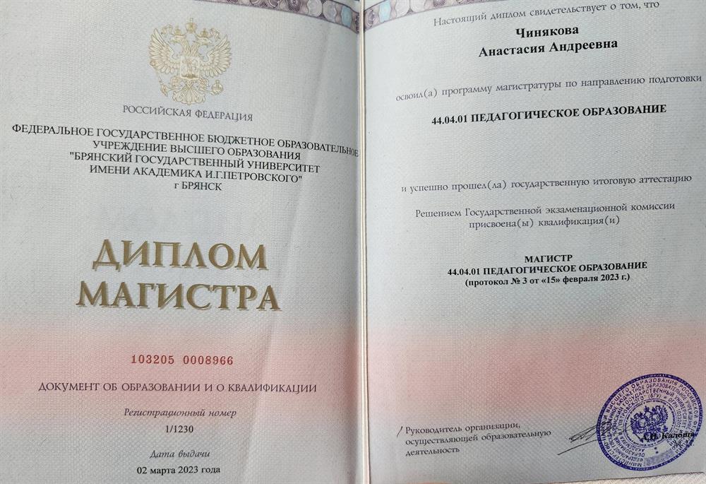 Диплом магистра