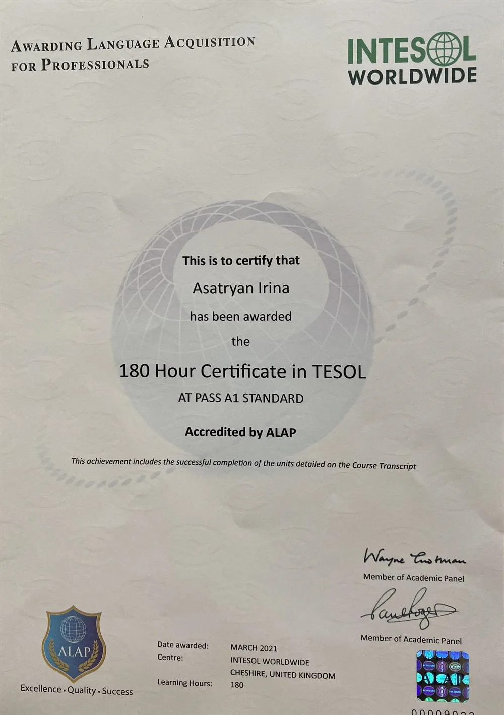 TESOL Certificate
