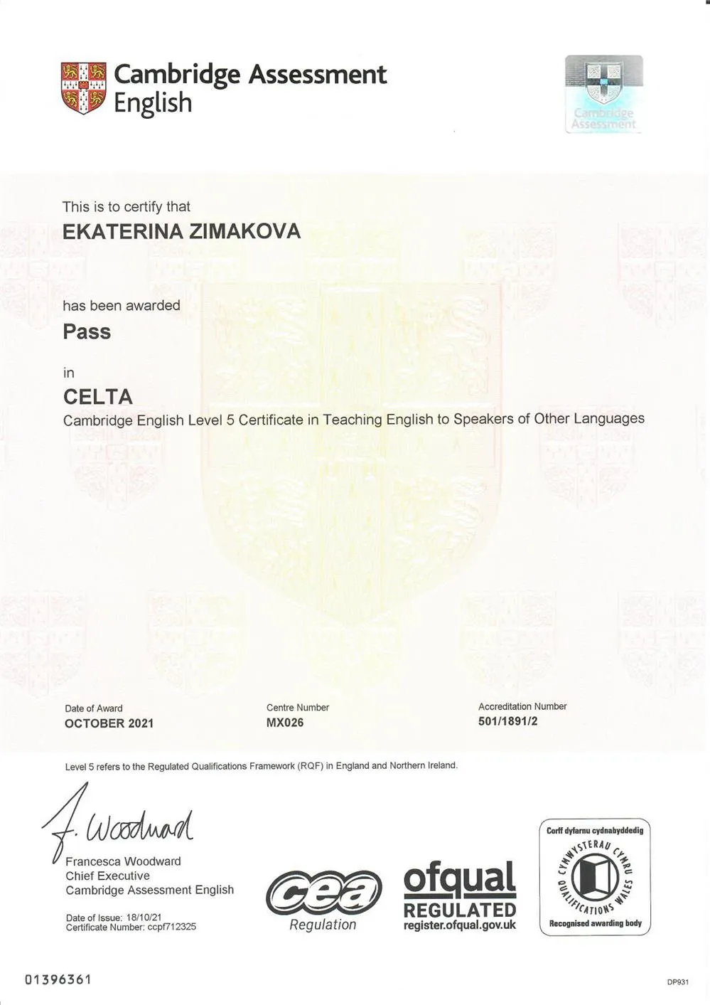 Cambridge CELTA 2021
