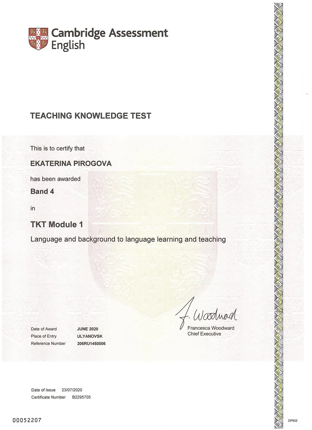TKT Certificate