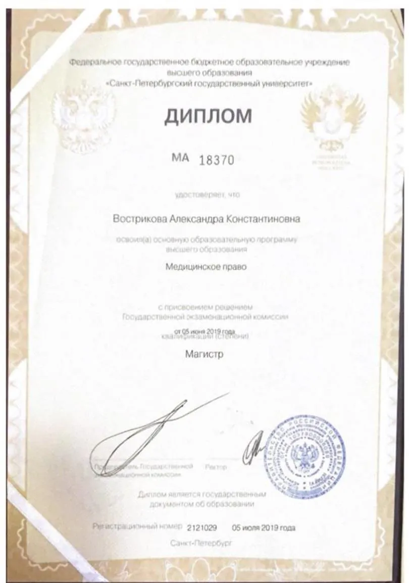 Диплом СПбГУ магистратура