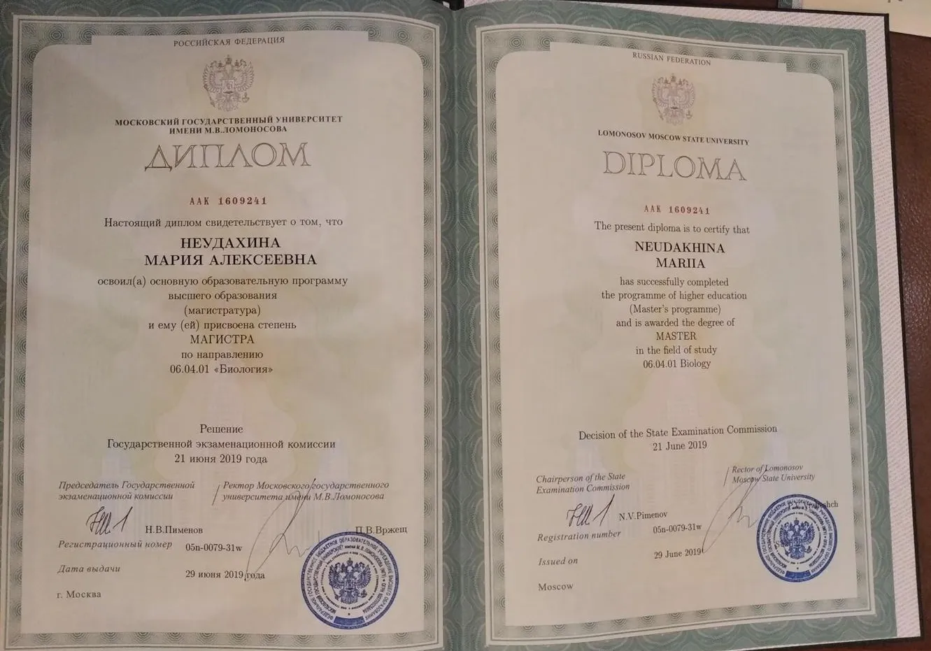 Диплом магистра