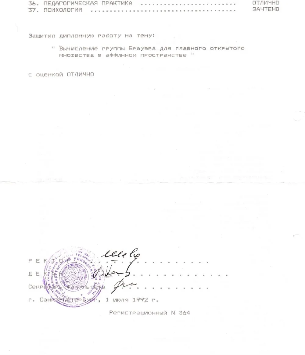 Выписка из диплома
