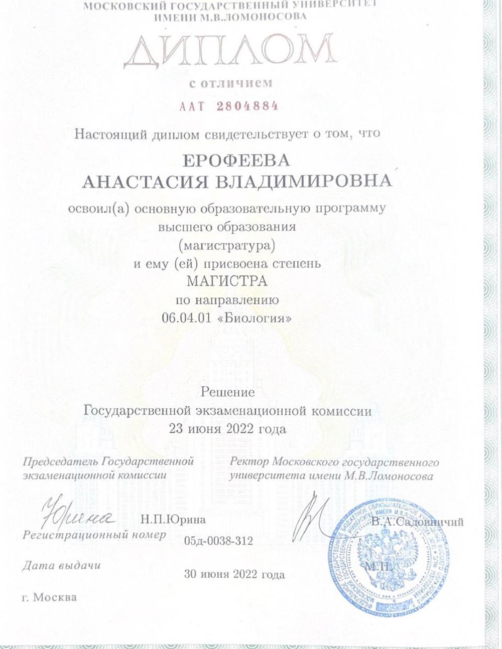 Диплом магистра 